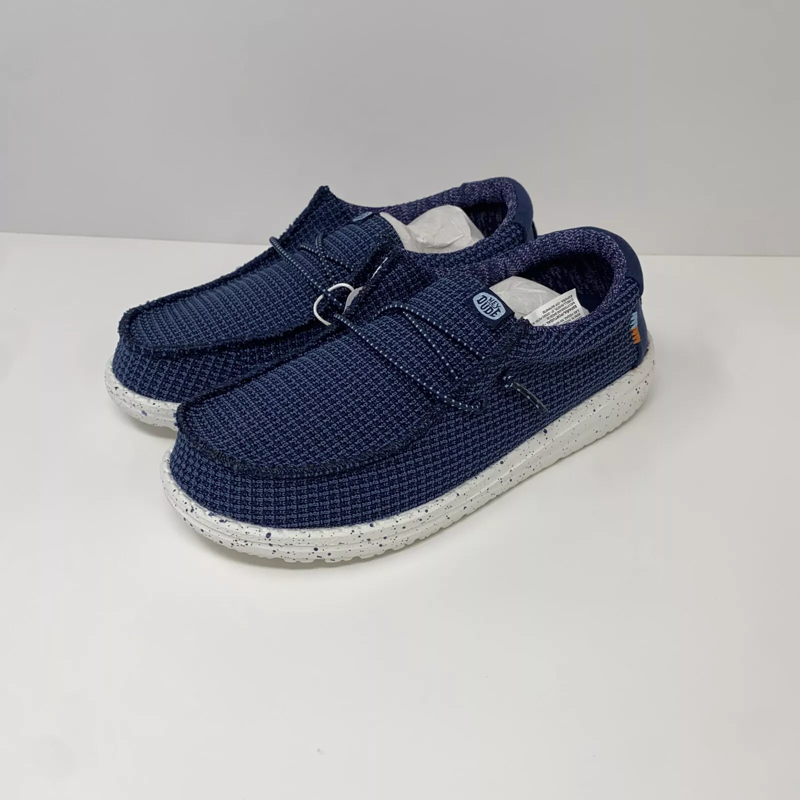Hey Dude Wally Men Sport Mesh Navy Blue Slip On Loafer Shoes